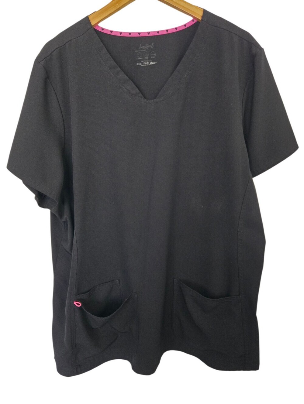 🩺 Heartsoul Black Scrub Set | V-Neck Top & Jogger Pants | Women's 3X/2x